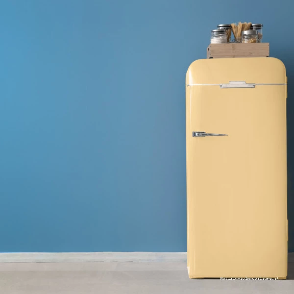 Frigoriferi colorati accostamenti di colori audaci blu petrolio e giallo
