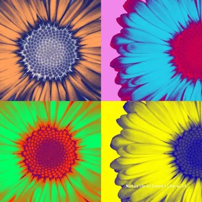grafica di fiori in stile pop art