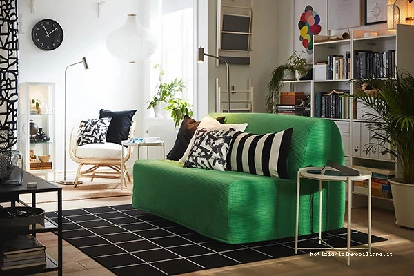 divano letto ikea lycksele verde bottiglia