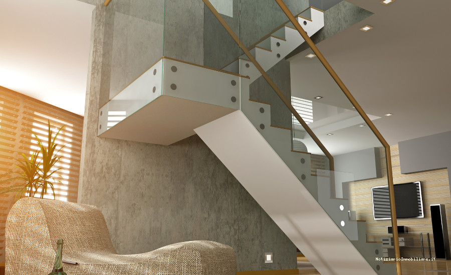 scala moderna per interni a chiocciola
