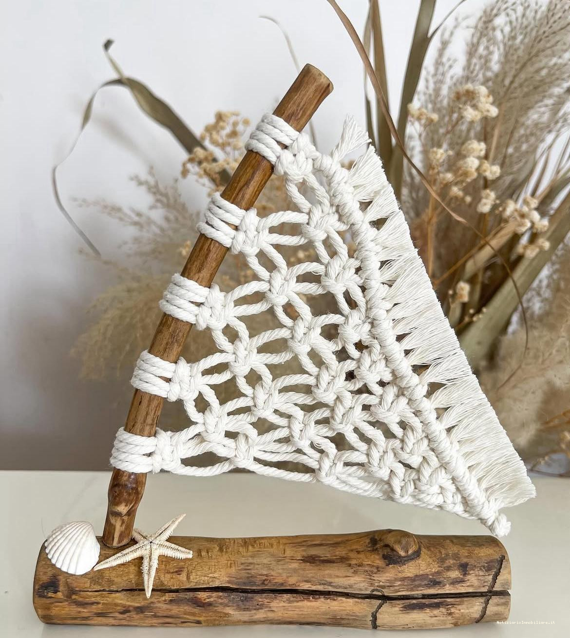 oggetto d'arredo handmade in macramè