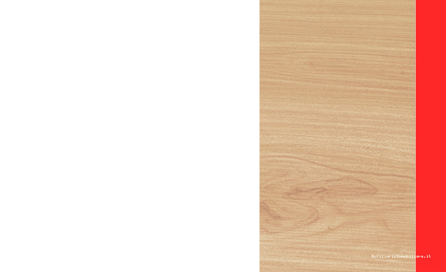 regola 60 30 10 bianco, legno e rosso acceso